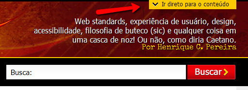 Botão para ir direto ao conteúdo