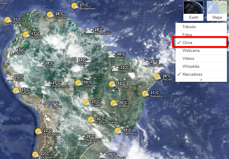 Previsão do tempo na SERP do Google. Falta mais alguma coisa