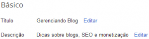 ferramenta de título do blogger