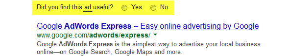Google pergunta: esse anúncio é útil?